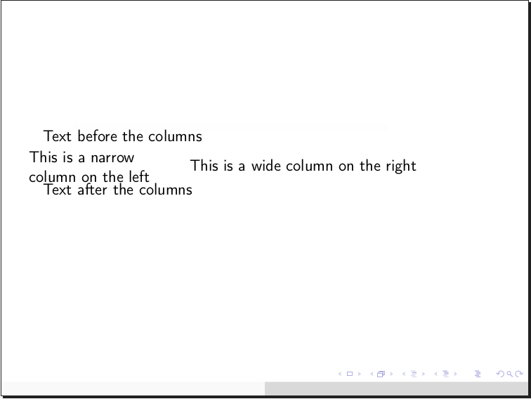 Columns example